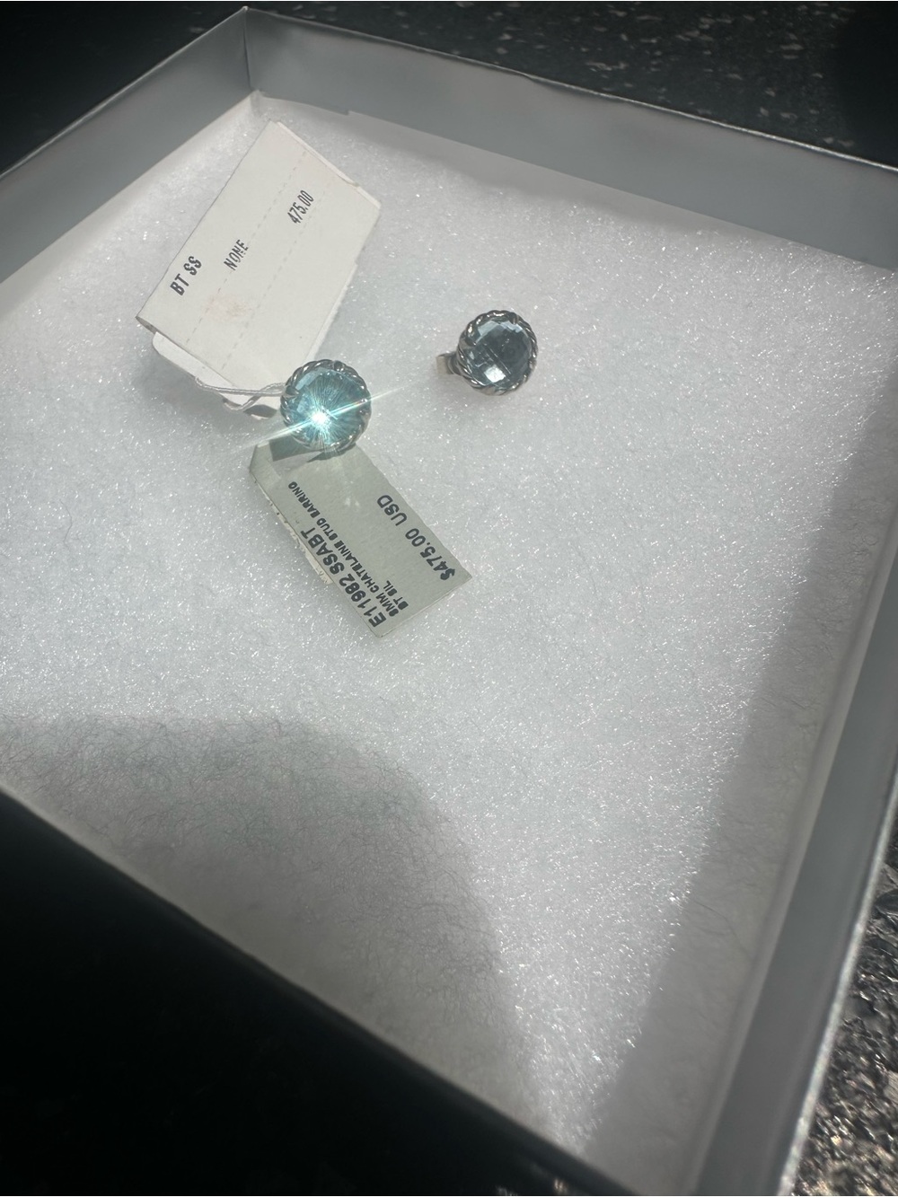 David Yurman Blue Topaz Faceted Cable Stud Earrings